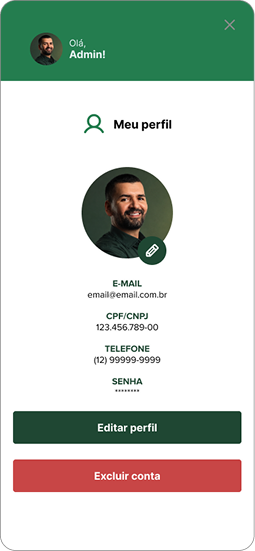 Opção Excluir conta no aplicativo JBJ Buy